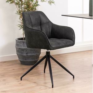 AC Design Furniture Belinda eetkamerstoel, polyester, antraciet, 84,5 x 59 x 54,5 cm