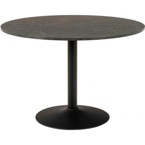 Eettafel Heeze - Marmer - Zwart - Ø 110 cm - 74 cm hoog - Rond - Eetkamertafel - Keukentafel