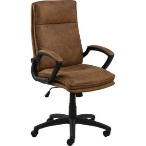 24Designs Dorian Bureaustoel - Stof Camel - Zwart Onderstel Met Wielen