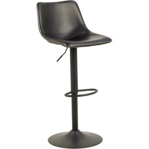 Ebuy24 - Oregon Barhocker mit beigen Kontrastnähten, Schwarz.