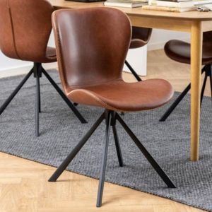 Giga Living - Zaria - Eetkamerstoel - Bruin - PU - Draaibaar