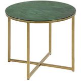 AC Design Furniture Antje Bijzettafel, gehard glas, groen, H: 42 x B: 50 x D: 50 cm