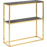 AC Design Furniture Antje consoletafel, gehard glas, zwart, H: 80,5 x B: 79,5 x D: 26 cm