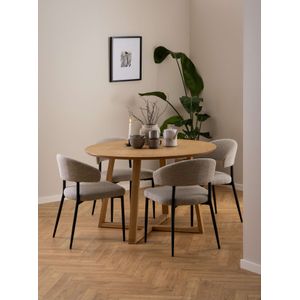 Eettafel Mees Naturel MDF Ø120cm - Giga Living
