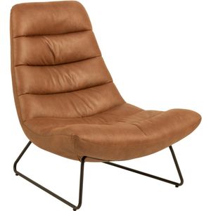 Giga Living - Carthew - Fauteuil - Bruin - Metaal en Stof