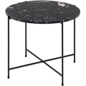 Giga Living - Cardinham - Bijzettafel - Zwart - Marmer - Ø52x40cm