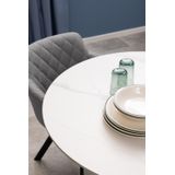 Eettafel Laurens Keramiek Wit - Giga Living - Metaal/Keramiek - 90x90x75cm