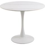 Eettafel Laurens Keramiek Wit - Giga Living - Metaal/Keramiek - 90x90x75cm