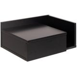AC Design Furniture Fia nachtkastje met lade in zwart, 1 stuk, B: 40 x H: 16,5 x D: 32 cm, klein nachtkastje voor wandmontage, greeploze wandplank, modern nachtkastje