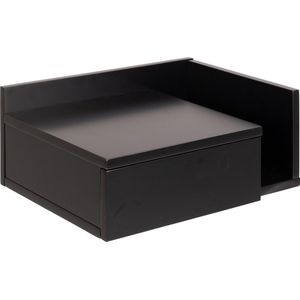 AC Design Furniture Fia nachtkastje met lade in zwart, 1 stuk, B: 40 x H: 16,5 x D: 32 cm, klein nachtkastje voor wandmontage, greeploze wandplank, modern nachtkastje