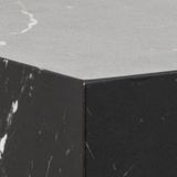 AC Design Furniture Dicte Set van 2 zwarte marmeren sokkels, rechthoekige bloemenzuil, decoratieve zuil voor sculpturen, woonkamermeubels, 25, 50, 25 cm, bewerkt hout, H 70 x B 35 x D 35
