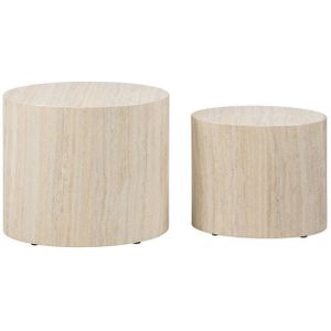 Salontafel Set van 2 Finn Beige MDF - Giga Living