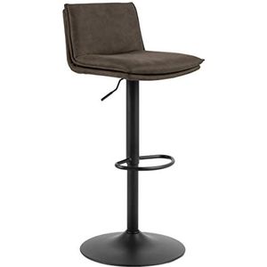 AC Design Furniture Flemming Barkrukken, gevoerd, van microvezel, met trompetvoet, zwart, antraciet, 2 stuks