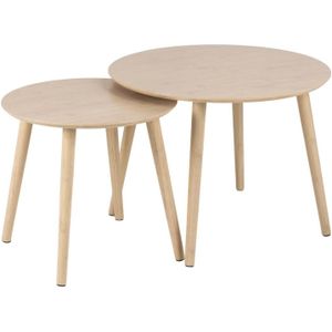 Salontafel Biella Bamboe Naturel Set van 2 - Giga Living