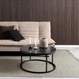 Spiro Couchtisch Ø80cm Marmor schwarz.