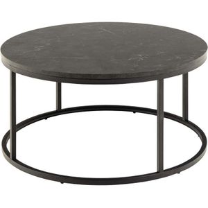 Spiro Couchtisch Ø80cm Marmor schwarz.