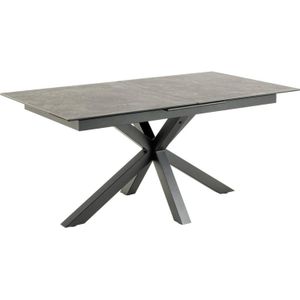 Eettafel Durgan Zwart Uitschuifbaar 168/210x90cm - Giga Living - Metaal/Keramiek