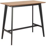 AC Design Furniture Roxanne Bartafel met eikenfineer tafelblad en zwarte houten poten, contrastrijke hoge tafel in moderne retrostijl, barmeubels, keukenmeubelen, B: 120 x H: 105 x D: 60 cm