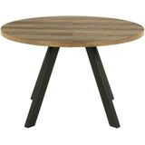 Eettafel Trelan Ø120cm Melamine Uitschuifbaar - Giga Living Bruin - Melamine/Metaal