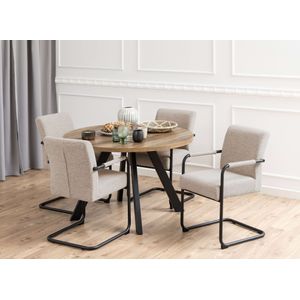 Giga Living - Trelan - Eettafel - Rond - Melamine - Uitschuifbaar - Ø120cm