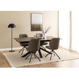 Eettafel Durgan Zwart Uitschuifbaar 200/240x100cm - Giga Living - Keramiek/Metaal