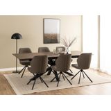 Eettafel Durgan Zwart Uitschuifbaar 200/240x100cm - Giga Living - Metaal/Keramiek