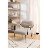 ACTONA GROUP Loungesessel »Dillon Polstersessel, Armlehne,«, Loungestuhl, beiger Stoff, schwarze Stahlbeine, Sitzhöhe: 46,5 cm