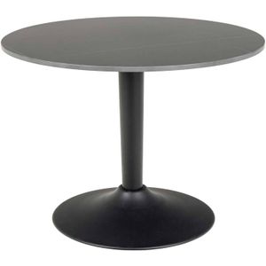 AC Design Furniture Marta Salontafel in zwart, ronde salontafel, hitte- en krasbestendige keramische plaat, trompetvoet, Ø: 60 x H: 45 cm