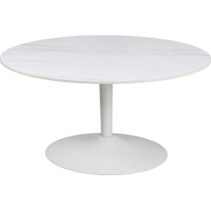 Hioshop Mitol salontafel Ø90cm keramiek wit.