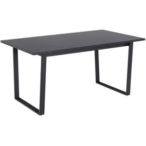 Eettafel Liam Zwart Marmerlook Uitschuifbaar 160/220cm - Giga Living - Metaal/Melamine