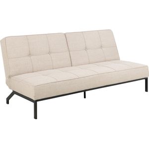 AC Design Furniture Bent Slaapbank, beige, met 3 ligstanden, moderne 3-zits zonder armleuning, gevoerde bank met tweekleurige effecthoes, zwarte poten, B: 198 x H: 87 x D: 95 cm
