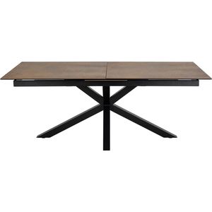 Eettafel Durgan Bruin Uitschuifbaar 200/240x100cm - Giga Living - Metaal/Keramiek