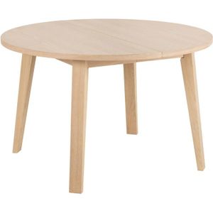 Eettafel Annie Eikenfineer Wit Ø120/220x75cm - Giga Living - Spaanplaat