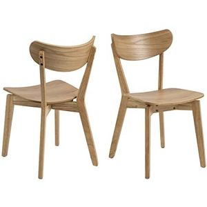 AC Design Furniture Roxanne Set van 2 eetkamerstoelen eikenlook 79,5 x 45 x 55 cm