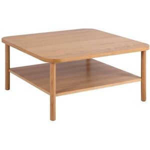 Salontafel Vierkant - Naturel Eiken Fineer - 90x90x42cm - Giga Living