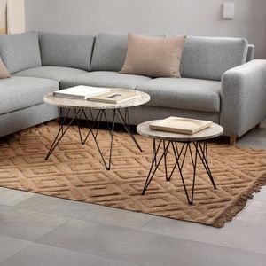 Giga Living - Hermanson - Bijzettafel - Grijs Marmer - Ø55x41,4cm