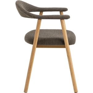 Noorlicht - Gijsje - Eetkamerstoel - Taupe - Meubelstof - Set van 2