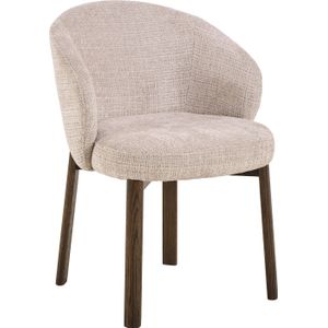 Giga Living - Eetkamerstoel Beige|Walnoot - Durin - Set van 2