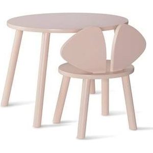 Nofred Mouse Kinderstoel + Kindertafel Set Rosa