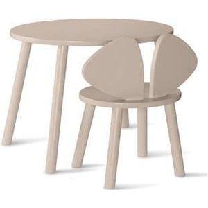 Nofred Mouse kinderstoel + kindertafel set beige