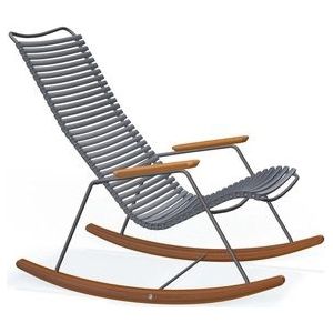 Houe - Click Rocking Chair - Donkergrijs - Kunststof - Bamboe Armleuningen