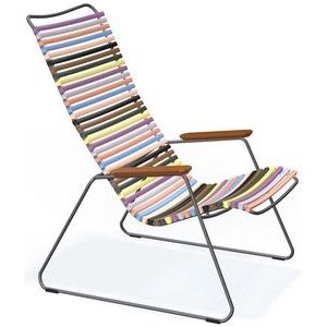 Houe - Click - Loungestoel - Multicolor - Metaal - Bamboe Armleuningen