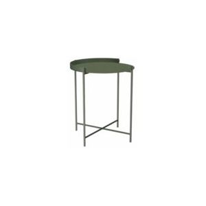 Houe - Edge Tray Table - Bijzettafel - Olijfgroen - Gepubliceerd Staal - Ø46,5