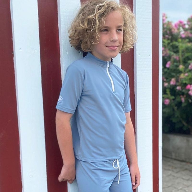 Petit Crabe - UV Shirt - Petrol - Korte Rits