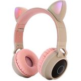 Opvouwbare Bluetooth Cat Ear-hoofdtelefoon voor kinderen - Khaki