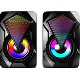 RGB Stereo Gaming Luidsprekers X2 - 2x3W - Zwart