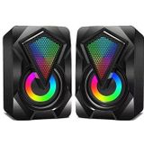 RGB Stereo Gaming Luidsprekers X2 - 2x3W - Zwart