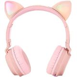 Opvouwbare Bluetooth Cat Ear-hoofdtelefoon voor kinderen - roze