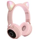 Opvouwbare Bluetooth Cat Ear-hoofdtelefoon voor kinderen - roze