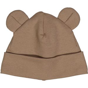 Müsli by Green Cotton Unisex Baby Rib Bear Beanie Hat, walnoot, 0 Maanden